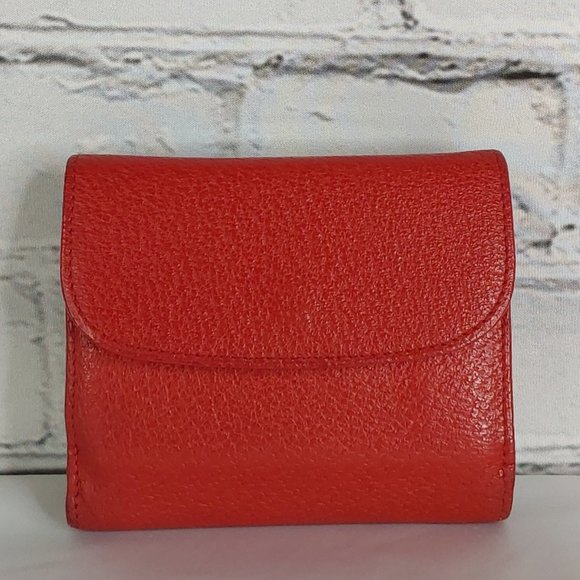'GUCCI' 'CINGHIALE MACULATO~ROSSO' LEATHER GOLD BUCKLE TRIFOLD WALLET, BOX & BAG - Picture 3 of 16